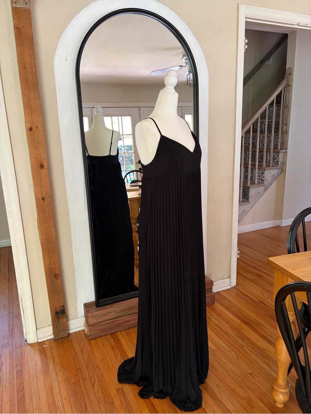 Express Black Maxi Dress with Pleated empire columns